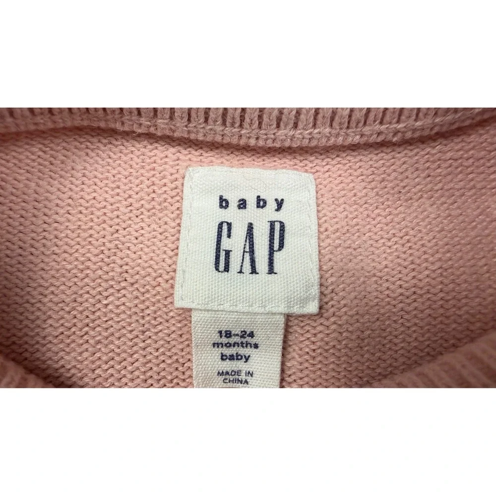 Baby Gap Sweater‎ Toddler Girls 18-24 Months Pink Ruffle Unicorn Knit